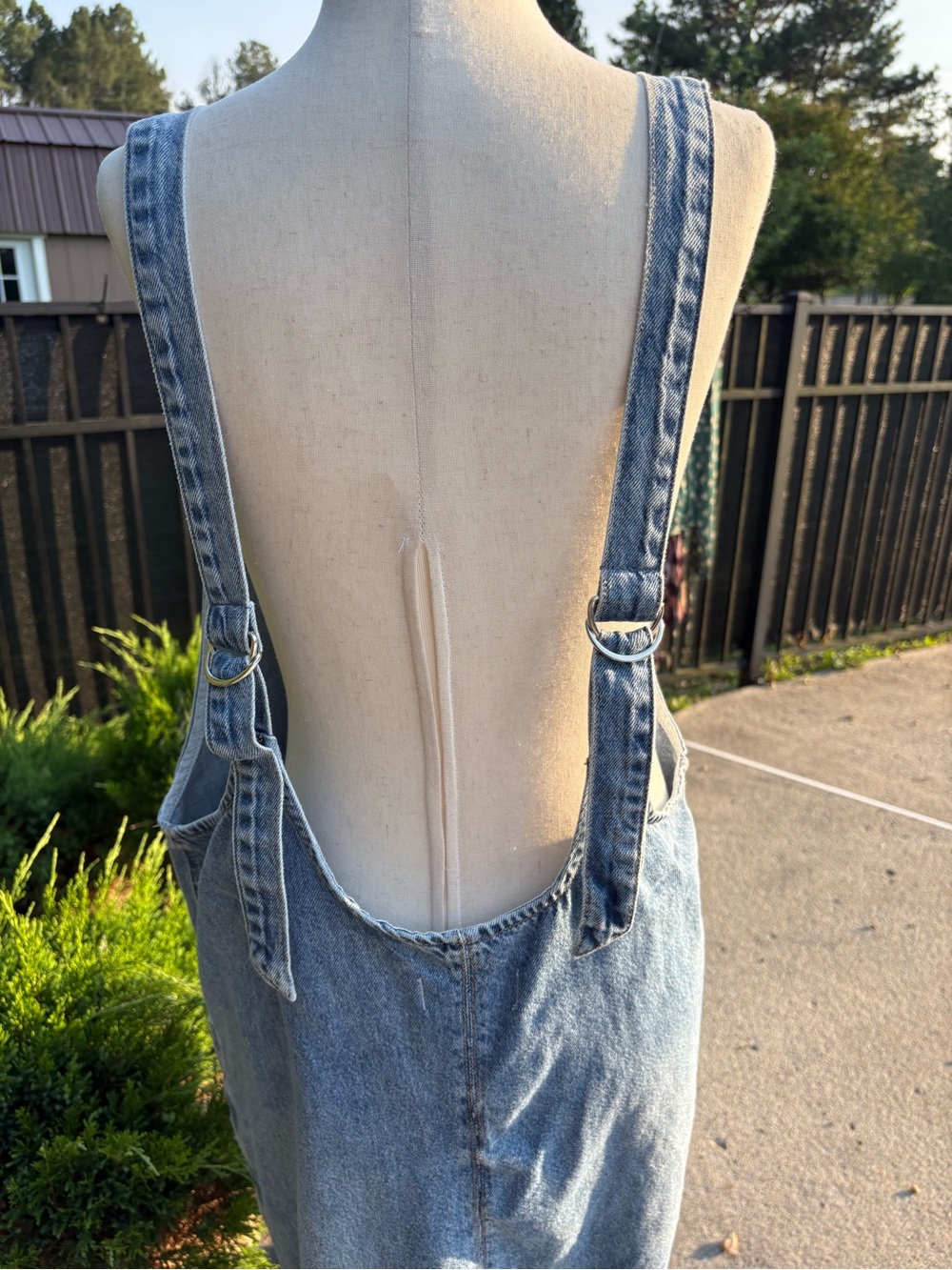 Free People We The Free High Roller Skirtall Denim Dress Size L. NWOT - Picture 6 of 8